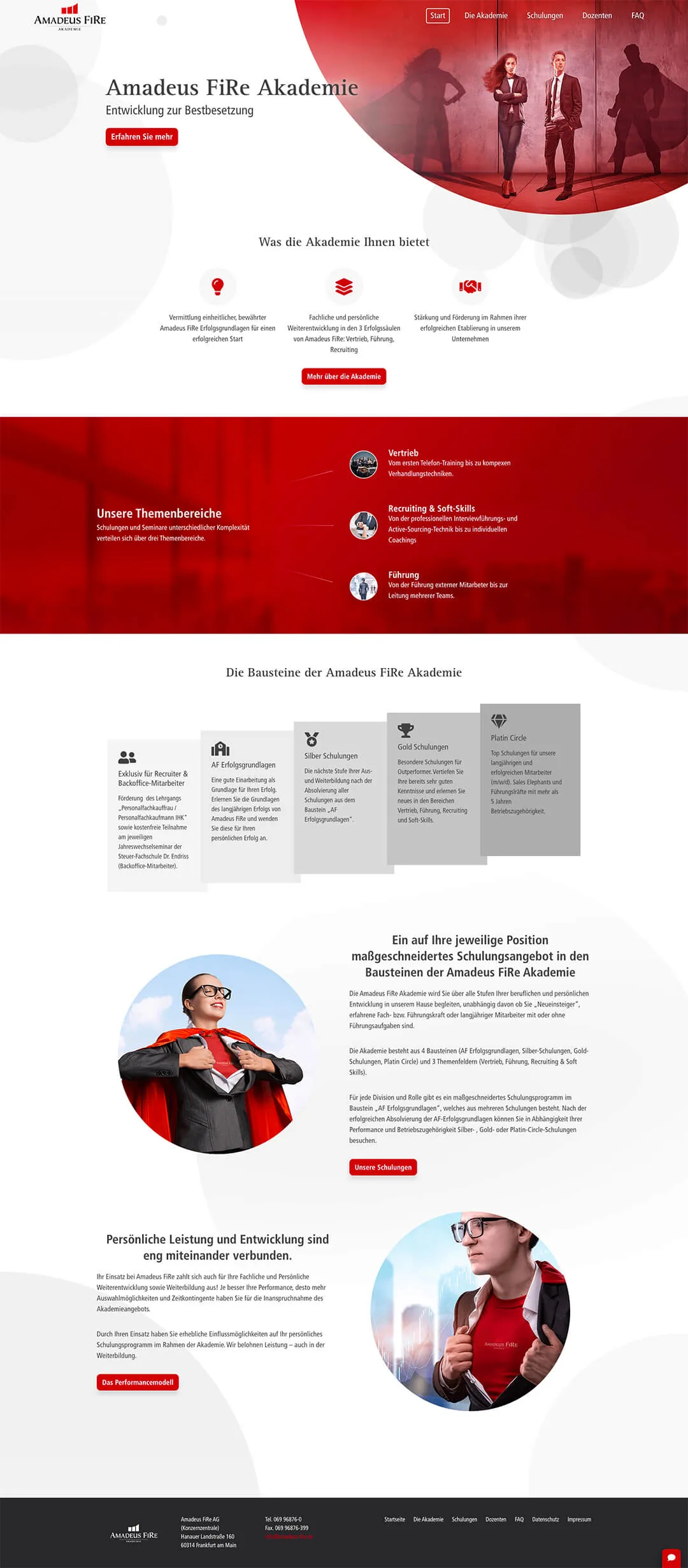 Startseite der Amadeus Fire Akademie