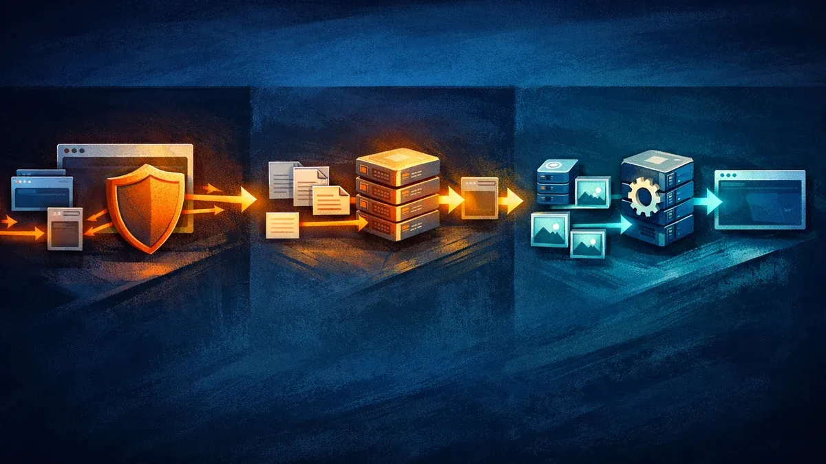Illustration der drei Integrationsvarianten Reverse Proxy, Asset-CDN und Storage mit Bildoptimierung