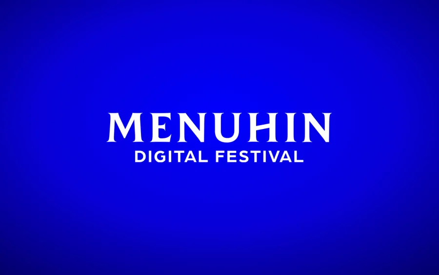 Menuhin Digital Festival wordmark on a blue background
