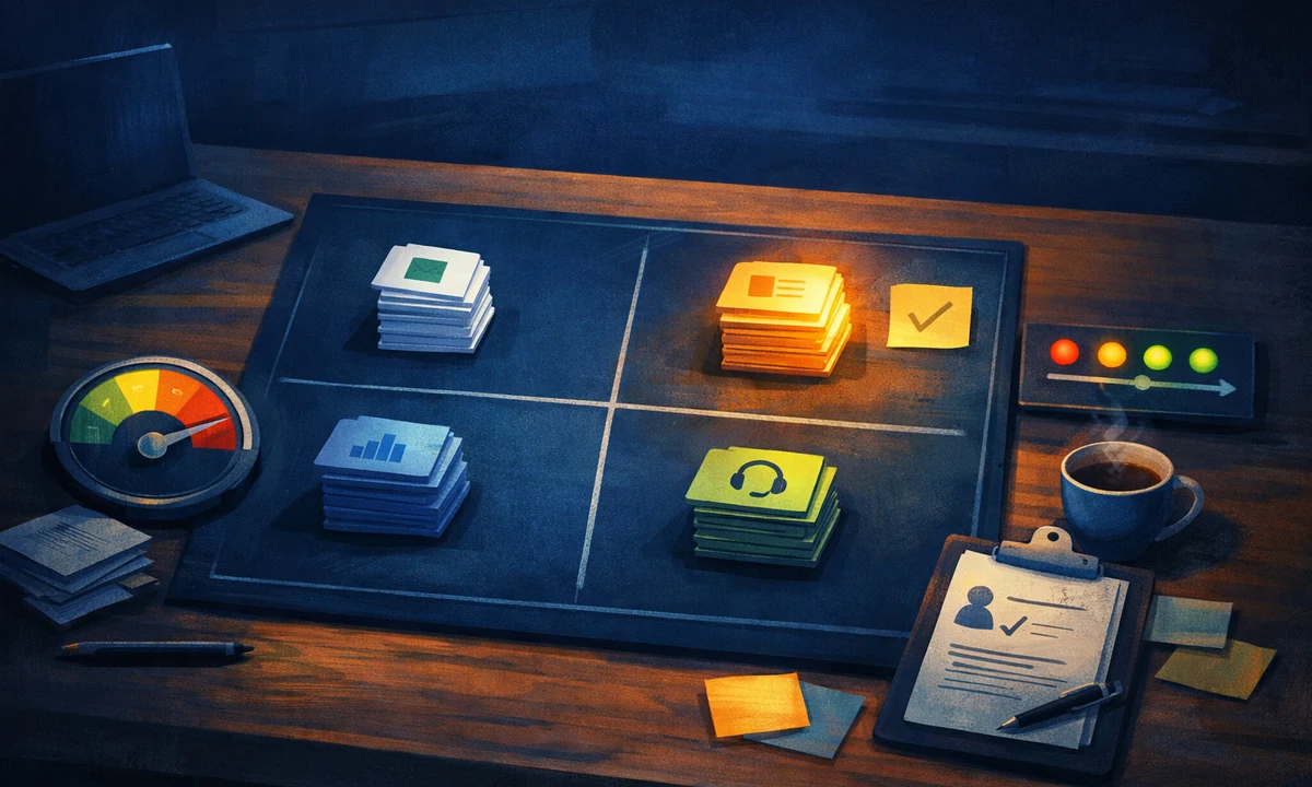 Illustration of an evaluation matrix for AI automation in SMEs