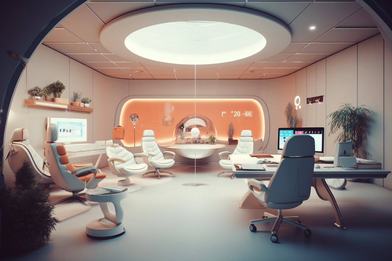 Office of the future, generated by artificial intelligence (AI)