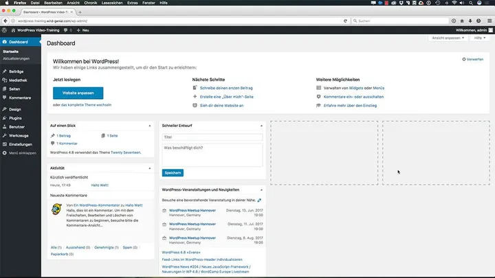 WordPress-Oberfläche