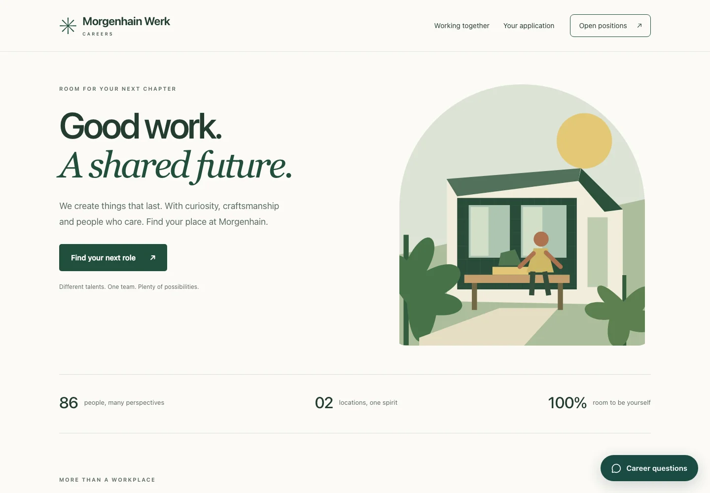 TalentPulse career website for the fictional company Morgenhain Werk